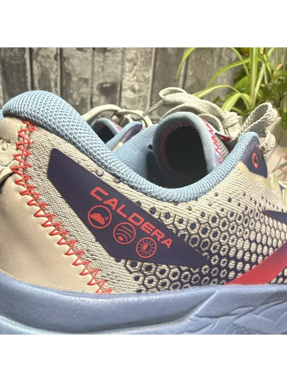 Brooks Caldera 6 Blue/Gray/Red Geometric Low Top Lace-Up Men's Sneaker
